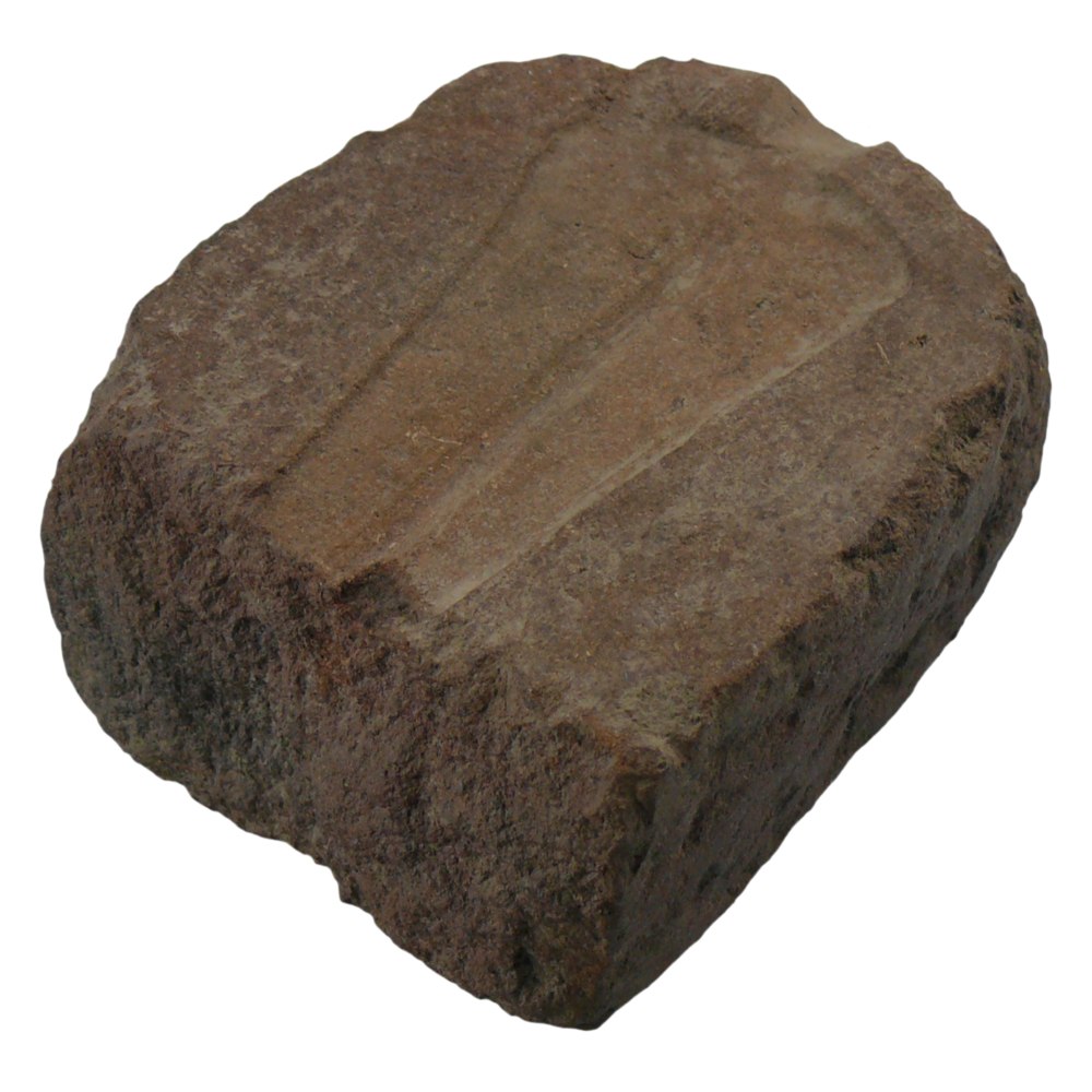 Skočice. Fragment kamenného kadlubu na odlévání dýk.